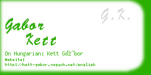 gabor kett business card